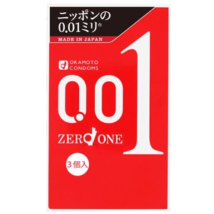 オカモトゼロワン001 3個入り 薄さ0.01ミリ販売