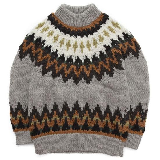 Go West ゴーウエスト Escape Hand Knit Sweater グレイ 手編みセーター