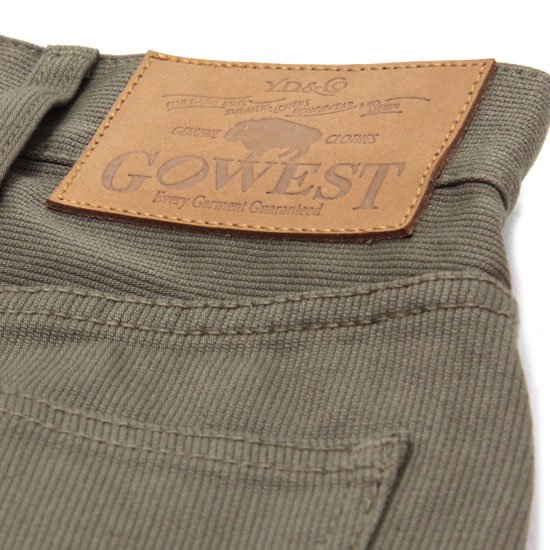 GO WEST ゴーウェスト｜VINTAGE PIQUE LOOSE TAPERED PANTS (カーキ)(テーパードパンツ)