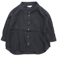 ORDINARY FITS オーディナリーフィッツ｜レディース BARBAR SHIRT linen (ブラック)(バーバーシャツ)