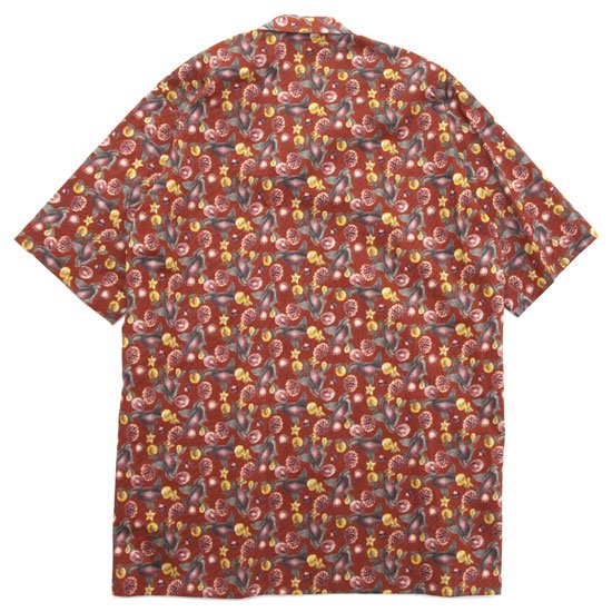 COOCHUCAMP クーチューキャンプ｜Happy Open Collard Shirt (ワイン)(半袖シャツ)の2枚目の画像