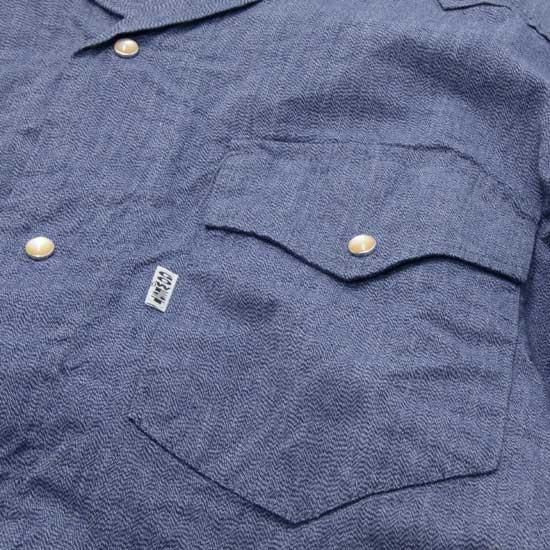 GO WEST ゴーウエスト｜INDIGO CHAMBRAY WIDE WESTERN OPEN SHIRTS (ブルーインディゴ)(開襟シャツ)