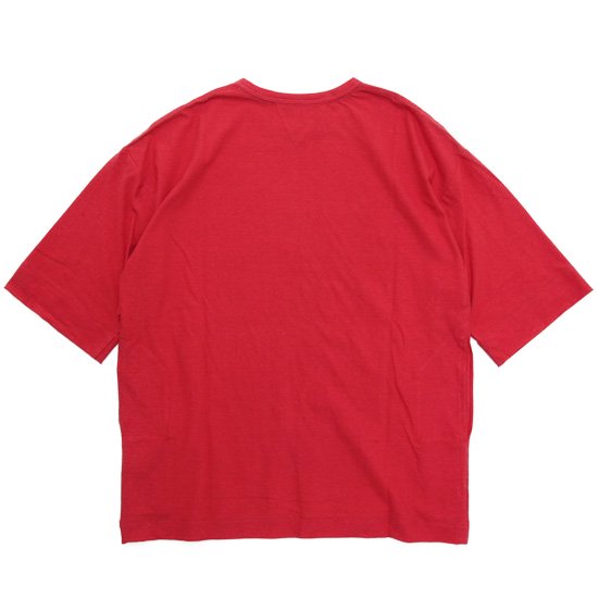 HiHiHi ひひひ｜５分袖 ポケット Tee (アカ)(Tシャツ)の2枚目の画像