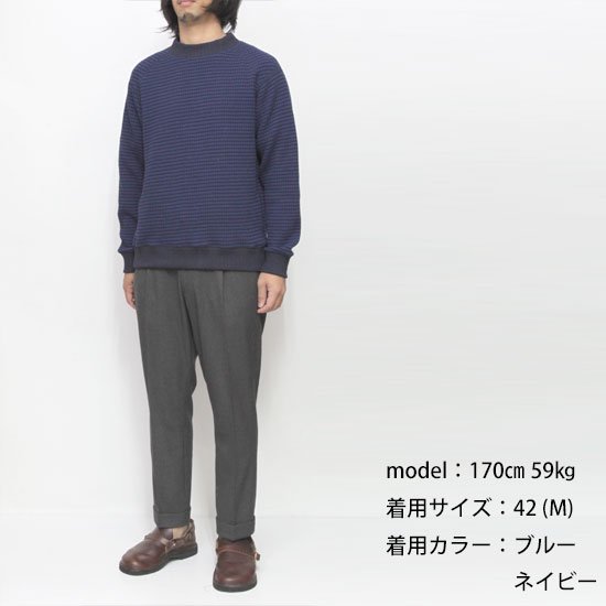 Jackman ジャックマン｜JM7953 Waffle Midneck (ブルーネイビー