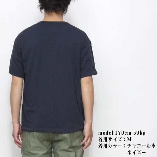 remilla レミーラ｜リバースモック TEE (チャコール杢×ネイビー