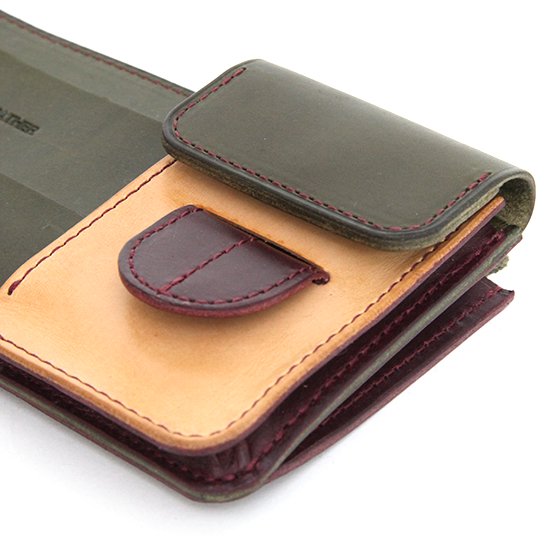 KUBIKI LEATHER クビキレザー｜GIMMICK WALLET (バーガンディ)(合体する長財布)