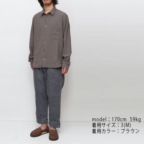 LAMOND ラモンド｜STRETCH OX SHIRT (ブラウン)(シャツ)