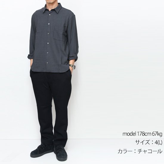 LAMOND ラモンド｜STRETCH OX SHIRT (ブラウン)(シャツ)