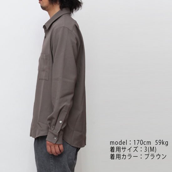 LAMOND ラモンド｜STRETCH OX SHIRT (ブラウン)(シャツ)