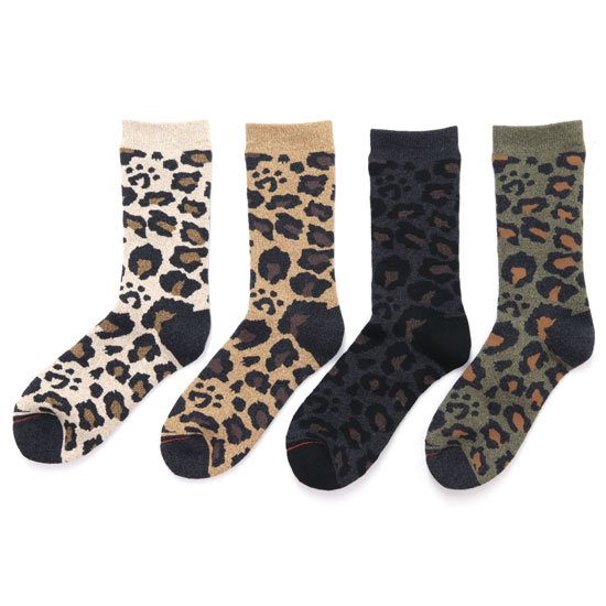 Rototo ロトト Pile Leo Crew Socks レオソックス 豹柄