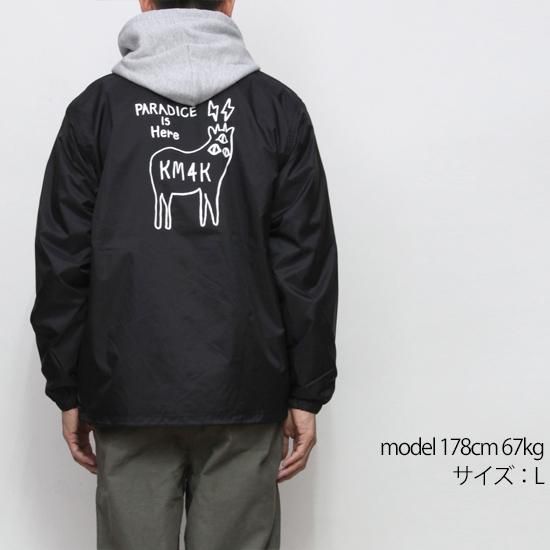 KM4K カモシカ｜OG COACH LOGO JACKET (ブラック)(カモシカ コーチジャケット)