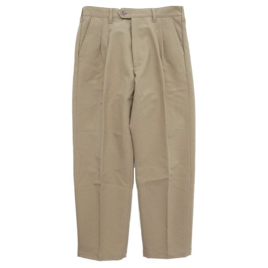 LAMOND ラモンド｜LMP068 DOUBLE WEAVE WIDE TAPERED TROUSERS (ベージュ)(2タックパンツ)