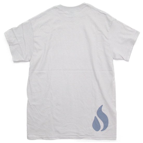 【OUT FLOW アウトフロー】15周年 shingo 420 × Fire Logo T-shirt (アイスグレイ)(高橋信吾)の2枚目の画像