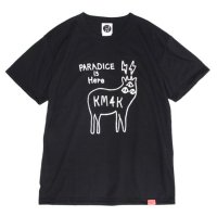 KM4K カモシカ｜OG LOGO 化繊Tシャツ  (ブラック)(ロゴ TEE 吸水速乾)