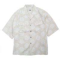 HiHiHi ひひひ｜五分袖 カイキンシャツ (生成り刺繍)(開襟シャツ)