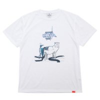 【KM4K カモシカ】PARADICE T'S 化繊Tシャツ (ホワイト)(カモシカロボ)(吸水速乾)