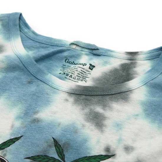 GO HEMP ゴーヘンプ｜TIE DYE S/SL TEE (ブルー)(タイダイ プリントTシャツ)