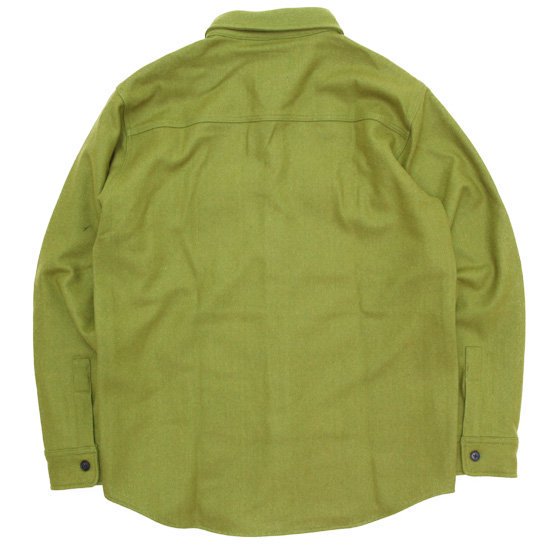 【GREEN CLOTHING グリーンクロージング】WOOL FLANNEL SHIRTS (黄緑)(キミドリ)(ウールフランネルシャツ)の2枚目の画像