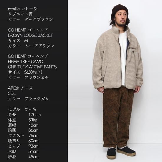 GOHEMP ゴーヘンプ｜BROWN LODGE JACKET (ブラック)(ボアジャケット)