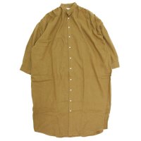 A HOPE HEMP アホープヘンプ｜レディース Hemp Flannel Gathered Shirt OP (マスタード)(ワンピース)