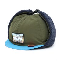 【KM4K カモシカ】CAP 8 (グリーン/ブルー)(耳あて付きキャップ)