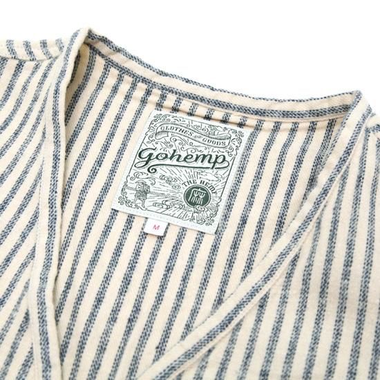 GOHEMP ゴーヘンプ｜STRIPE VENDOR CARDIGAN (ネイビー)(カーディガン)