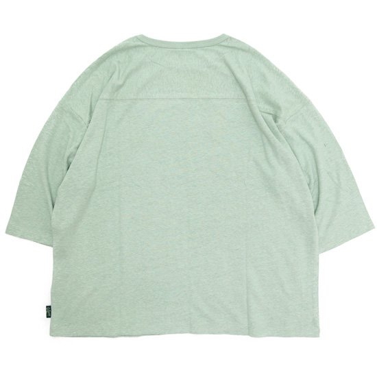 GOHEMP ゴーヘンプ｜WIDE FOOTBALL TEE (ペールグリーン)(ワイドフットボール 七分袖Tシャツ)の2枚目の画像