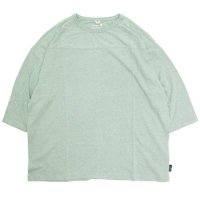 GOHEMP ゴーヘンプ｜WIDE FOOTBALL TEE (ペールグリーン)(ワイドフットボール 七分袖Tシャツ)