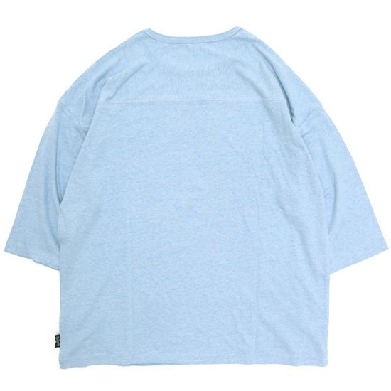 GOHEMP ゴーヘンプ｜WIDE FOOTBALL TEE (スカイブルー)(ワイドフットボール 七分袖Tシャツ)の2枚目の画像