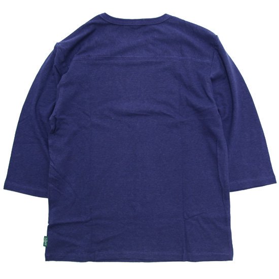 GOHEMP ゴーヘンプ｜FOOTBALL TEE (ブルーベリーブルー)(フットボール 七分袖Tシャツ)の2枚目の画像