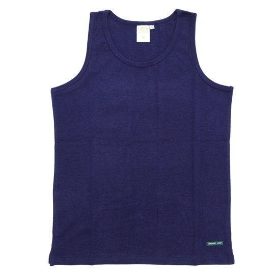 A HOPE HEMP アホープヘンプ｜Regular Tank Top (オールドネイビー)(ヘンプコットン タンクトップ)