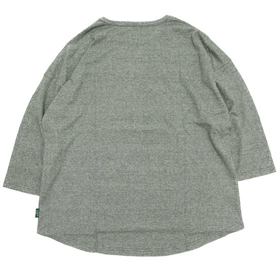 GOHEMP ゴーヘンプ｜HEATHER ROUND LOOSE TEE (グリーン)(八分袖Tシャツ)の2枚目の画像
