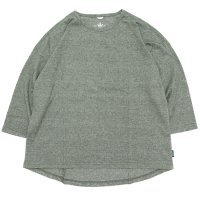 GOHEMP ゴーヘンプ｜HEATHER ROUND LOOSE TEE (グリーン)(八分袖Tシャツ)