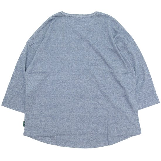 GOHEMP ゴーヘンプ｜HEATHER ROUND LOOSE TEE (ブルー)(八分袖Tシャツ)の2枚目の画像