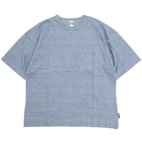 GOHEMP ゴーヘンプ｜HEATHER WIDE SLIT TEE (ブルー)(ビッグ