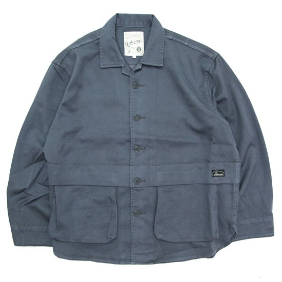 GOHEMP ゴーヘンプ｜TRAVEL CARGO SHIRTS (クールグレイ)(背面にポケットのあるジャケット)