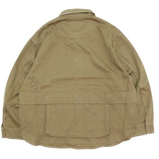 GOHEMP ゴーヘンプ｜TRAVEL CARGO SHIRTS (ペールカーキ)(背面にポケットのあるジャケット)の2枚目の画像