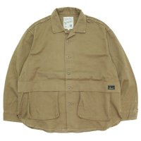 GOHEMP ゴーヘンプ｜TRAVEL CARGO SHIRTS (ペールカーキ)(背面にポケットのあるジャケット)