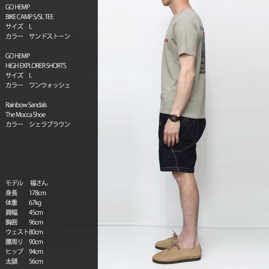 GOHEMP ゴーヘンプ｜DENIM HIGH EXPLORER SHORTS (ユーズドウォッシュ)(デニムショーツ)