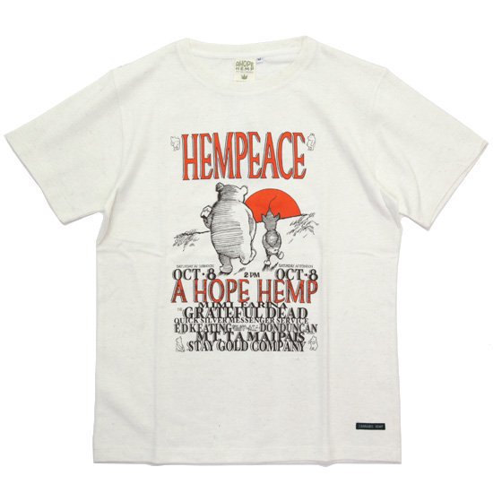 A HOPE HEMP アホープヘンプ｜Hempeace S/S Tee (ナチュラル)(プリントTシャツ)
