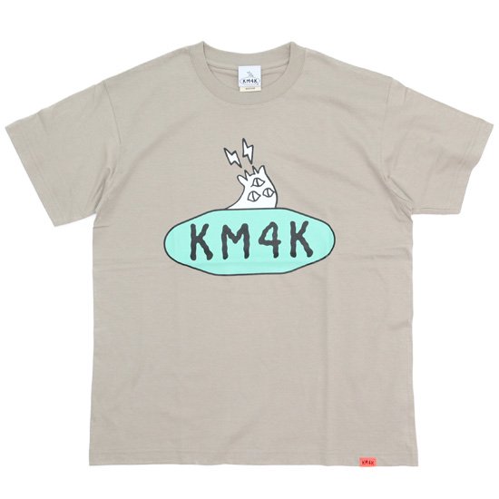 【KM4K カモシカ】LOGO T's (ミルキーグレイ)(オーガニックコットン)