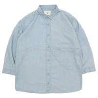 remilla レミーラ｜八分ポットシャツ (ライトインディゴ)(八分袖シャツ)