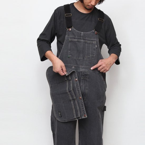 GOHEMP ゴーヘンプ｜MIGHTY ALL PANTS with MULTI APRON BLACK (ワンウォッシュ)(オーバーオール)