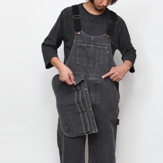 GOHEMP ゴーヘンプ｜MIGHTY ALL PANTS with MULTI APRON BLACK (ユーズドウォッシュ)(オーバーオール)