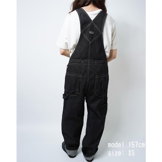 GOHEMP ゴーヘンプ｜MIGHTY ALL PANTS with MULTI APRON BLACK (ユーズドウォッシュ)(オーバーオール)