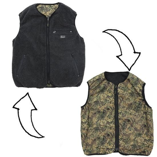 GOHEMP ゴーヘンプ｜BROWN LODGE VEST (ダークグレイ)(ボア