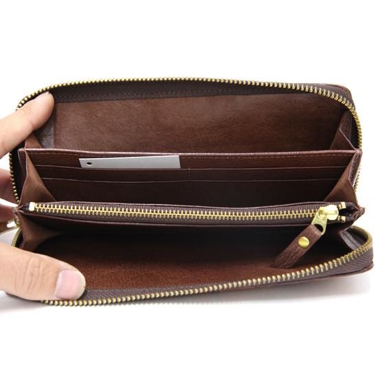 Nasngwam ナスングワム｜ZIP LONESTAR WALLET (ブラウン)(パッチワーク