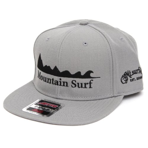 【MountainSurf マウンテンサーフ】刺繍キャップ flat visor cap (グレイ/グレイ) (フラットバイザーキャップ) 