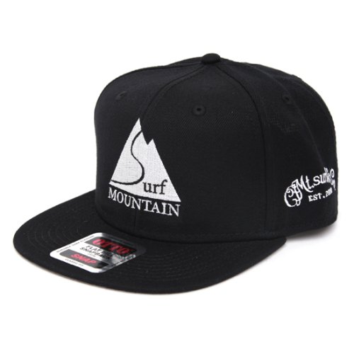 【MountainSurf マウンテンサーフ】刺繍キャップ flat visor cap (ブラック/ブラック) (フラットバイザーキャップ) 