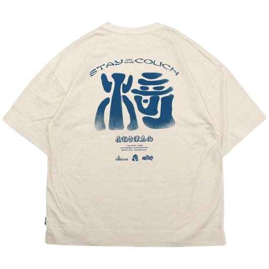 TACOMA FUJI RECORDS タコマフジレコード｜STAY ON THE COUCH WIDE SLIT TEE (オートミール)(ワイド Ｔシャツ)の2枚目の画像